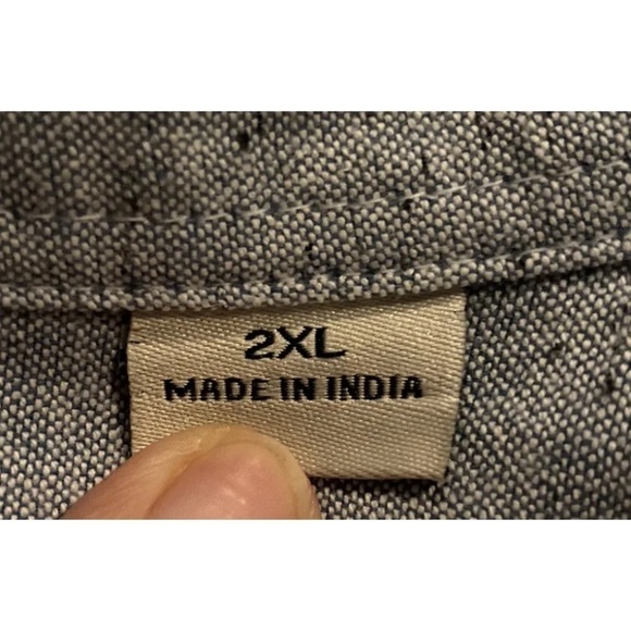 Bob Timberlake Gray Peckled Heavy Cotton Utility Shirt Mens Size 2XL (718) - Picture 4 of 5